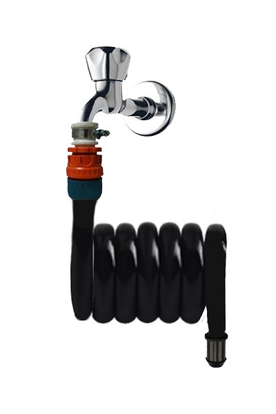 PLASYAY Black Pearl 97 cm Spiral Clamp - Wc Bidet Hose Matic & Bathroom Wash Set