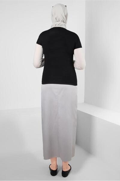 TRENDTESETTÜR Black Short Sleeve Crew Neck Women's Bodysuit - T 1003