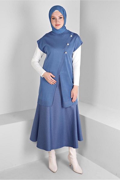 TRENDTESETTÜR WOMEN'S NAVY BLUE (A.NDIGO) KNITSUETER T 43124