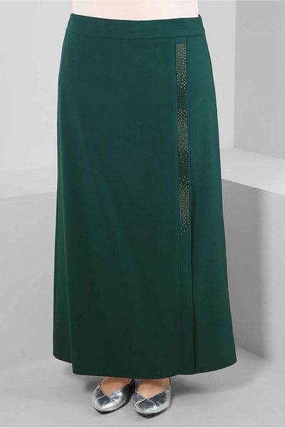 TRENDTESETTÜR Γυναικεία φούστα με στάμπα Green Stone - T 60294