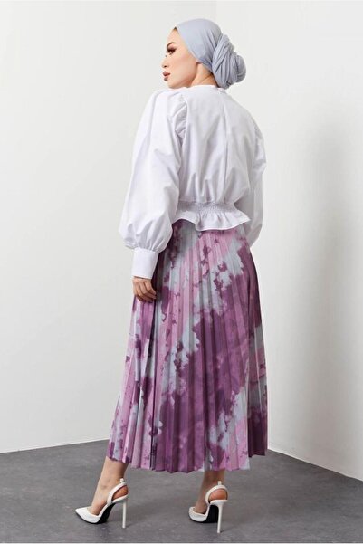 TRENDTESETTÜR WOMEN'S WHITE BALLON SLEEVE BLUZ T 4354