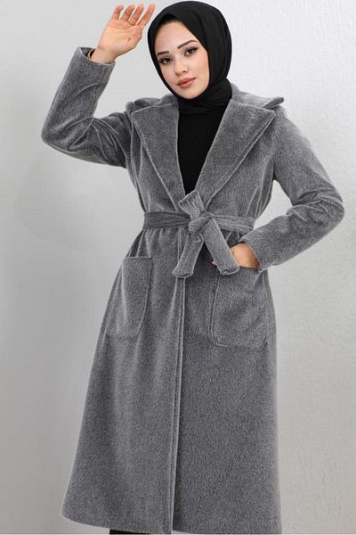 TRENDTESETTÜR Γκρι Antrecite Fur Coat - Γυναικείο T 9601