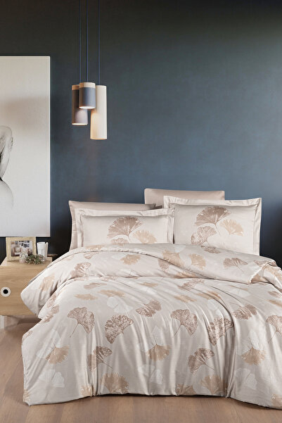 First Choice Firstchoice Sofira Beige - Pamuk Saten Çift Kişilik Nevresim Takımı