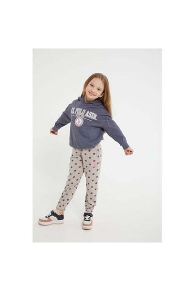 U.S. Polo Assn. Set de trening pentru fete, cu licență din cauciuc, antracit