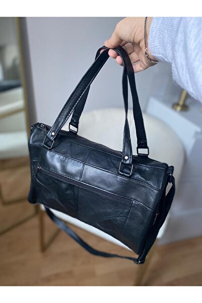 NahitaTyana Women's Black Genuine Rich Leather Shoulder and Shoulder Bag