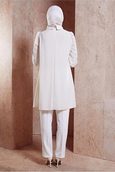 TRENDTESETTÜR Ecru Stone Detailed Women's Tunic - T 42902