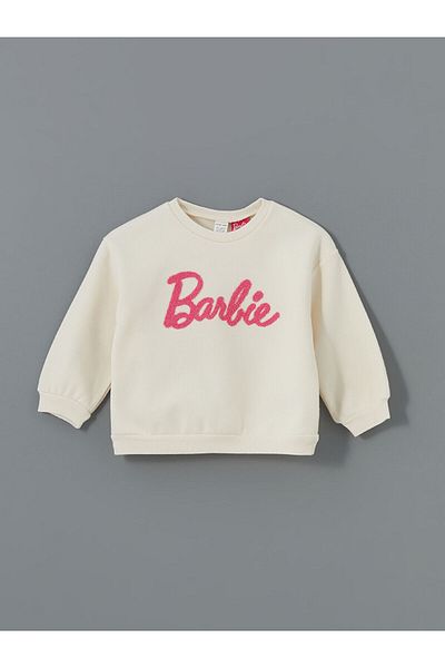 LC Waikiki Dívčí mikina Lcw Crew Neck Barbie s potiskem