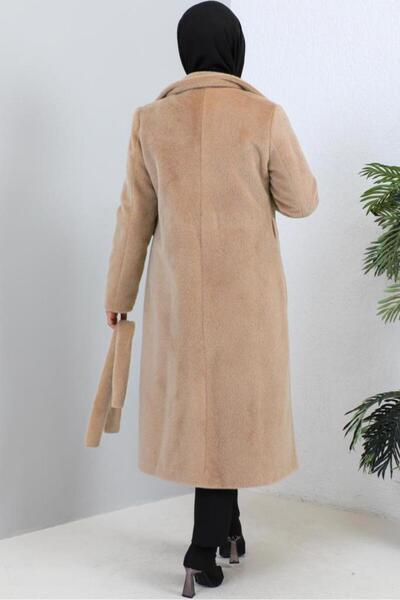 TRENDTESETTÜR Γυναικείο γούνινο παλτό σε καφέ χρώμα - T 9601