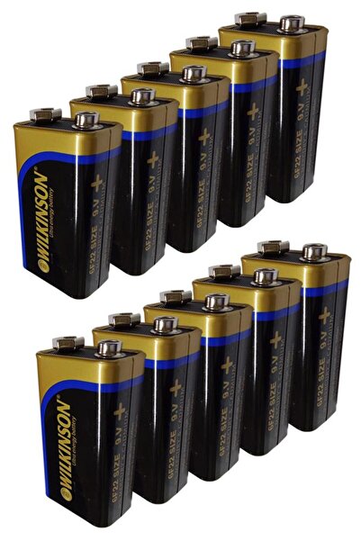 Artlantis 9 Volt Pil 10 Adet Extra Güçlü Karbon 9 Wolt Çift Başlıklı Kare Pil Oyuncak Araba Radyo Telsiz Drone