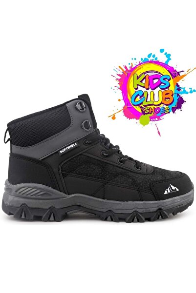 Kids Club Shoes Cool Alfa-25 Ortopedik Kaymaz Taban SoftShell Unisex Bot SİYAH
