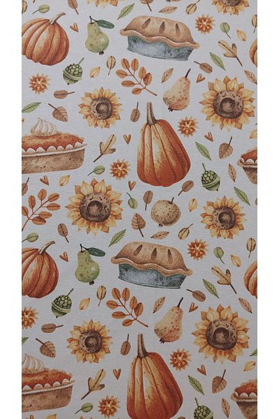 gonk Round, Pumpkin Pattern,Duck (Liquid Protective,Stain-Protective) Fabric,Tablecloth