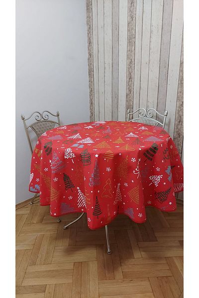 gonk Round,Christmas Patterned,Duck (Liquid Protective,Stain-Protective) Fabric,Tablecloth