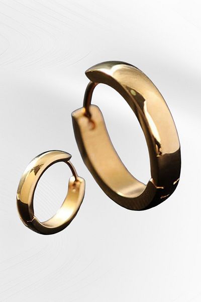 eleganzo Shiny Unisex Thin Hoop Women's Earrings - Pair 3mm