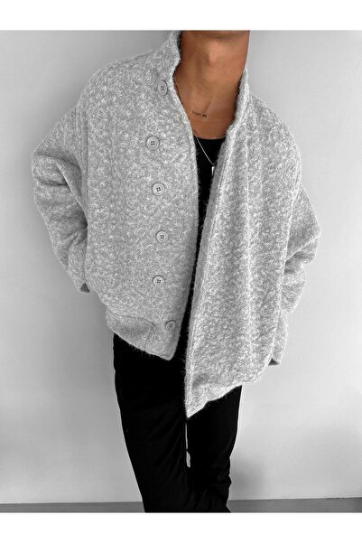 ablukaonline Γκρι ανδρικό μπουφάν Stamp - Άνετη εφαρμογή, γούνινο