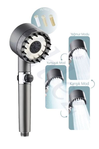 teknotrust Ayarlanabilir Çok Fonksiyonlu Filtreli Duş Başlığı, Rahat ve Sağlı...