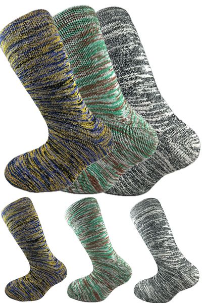 SİHİRLİ AYAKLAR Colorful 3 Pairs Thermal Unisex Men's and Women's Socks - Thick and Warm Heat Sink 38-42