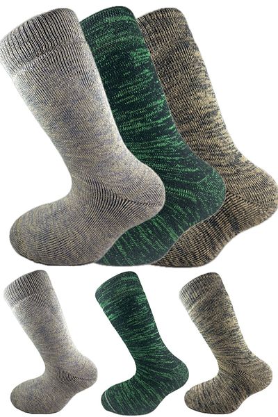 SİHİRLİ AYAKLAR Colorful 3 Pairs Thermal Unisex Men's and Women's Socks - Thick and Warm Heat Sink 38-42