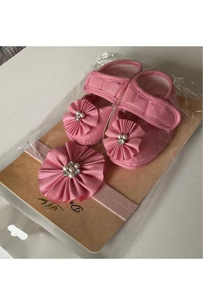 VaVbaby Pink Ribbon Bandana Shoes