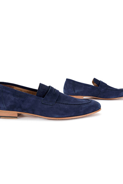 Hemington El Yapımı Lacivert Süet Deri Loafer