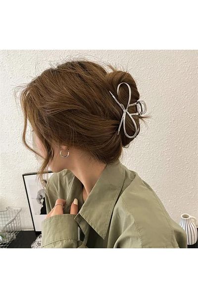 So Much Accesories So Much Bow Silver Color Metal Large Size Latch Buckle