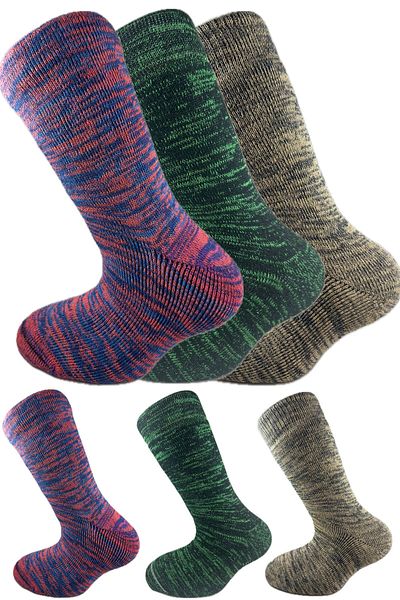 SİHİRLİ AYAKLAR Colorful 3 Pairs Thermal Unisex Men's and Women's Socks - Thick and Warm Heat Sink 38-42