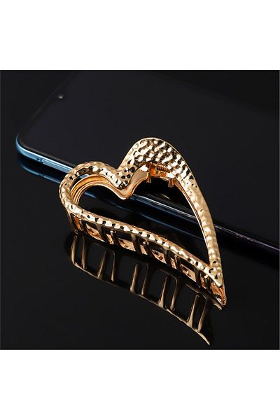 So Much Accesories إبزيم معدني ذهبي اللون للنساء من So-much، على شكل قلب - 5
