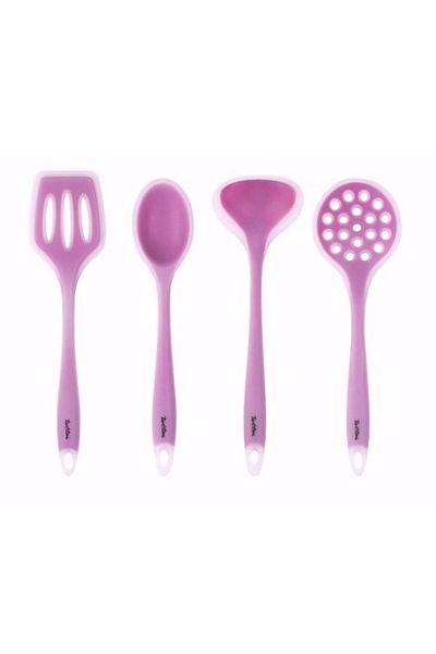 Tantitoni Silicone, 4-Piece, Serving Set, Silicone Serving Set, Ladle, Colander, Spatula, Soft Set4Sffv