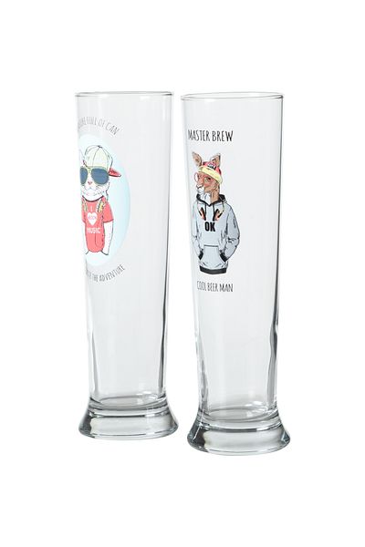 Mudo Concept Set of 2 500Cc Dog&Cat Beer Glasses
