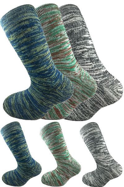 SİHİRLİ AYAKLAR Colorful 3 Pairs Thermal Unisex Men's and Women's Socks - Thick and Warm Heat Sink 38-42