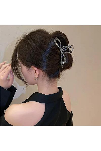 So Much Accesories Black Latch Buckle - Metal Stone and Pearl Detail