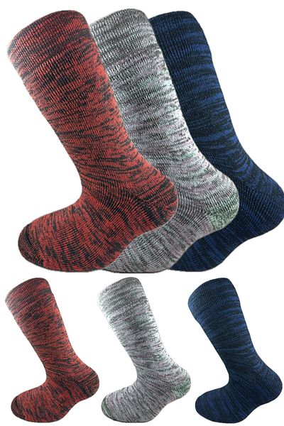 SİHİRLİ AYAKLAR Colorful 3 Pairs Thermal Unisex Men's and Women's Socks - Thick and Warm Heat Sink 38-42