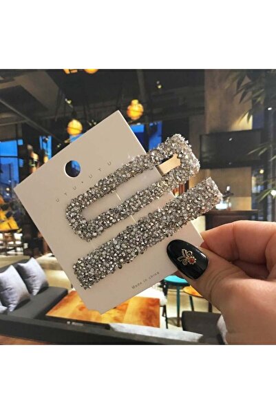 So Much Accesories So-much Women's New Season Luxury Natural Stone 2-Piece Card Side Collet Snap Buckle Silver-9