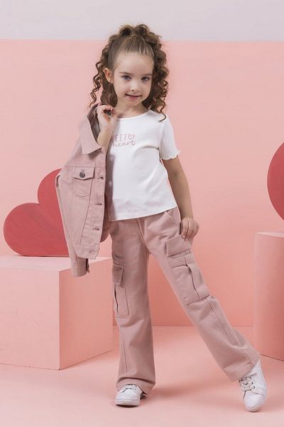 DMB BOYS & GIRLS Girl's Gabardine Sports Pants - Relaxed Fit, Elastic Waist and Cargo Pocket
