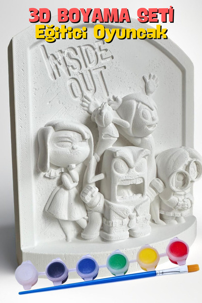 Craft3D Atölye Ters Yüz-Inside Out 15 Cm Boyunda  Beton/taş/figür/büst Boyama Seti-çocuk Boyama Etkinliği