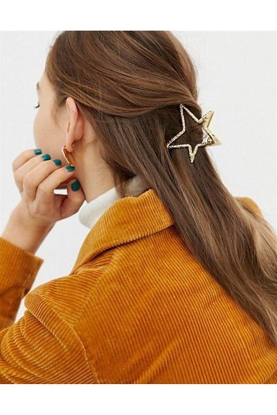 So Much Accesories أوتاد ذهبية للسيدات من So-much - إبزيم معدني على شكل نجمة 7