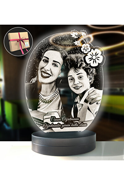 Genel Markalar Çiçekli Oval Model LED Gece Lambası, Öğretmenler Günü için güz...
