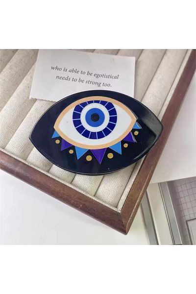 So Much Accesories Luxury Acetate - Navy Blue with Latch Buckle