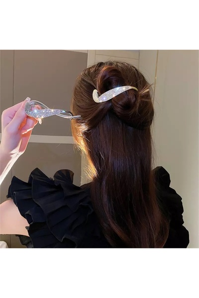 So Much Accesories So-much Women's Crystal Stone Metal Hair Clip-1