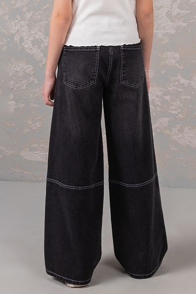 DMB BOYS & GIRLS 100% Cotton Wide Leg Wide Leg Jeans Adjustable Waist Girl's Jeans