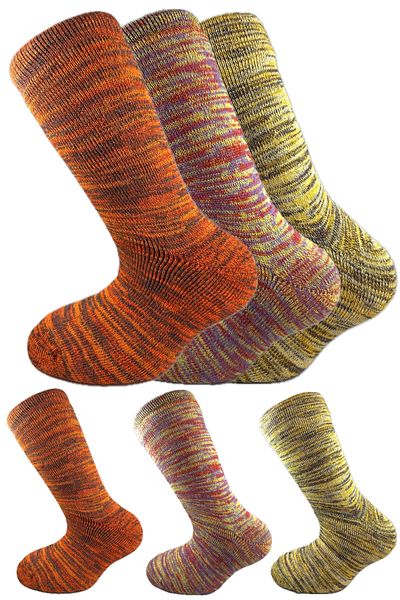 SİHİRLİ AYAKLAR Colorful 3 Pairs Thermal Unisex Men's and Women's Socks - Thick and Warm Heat Sink 38-42