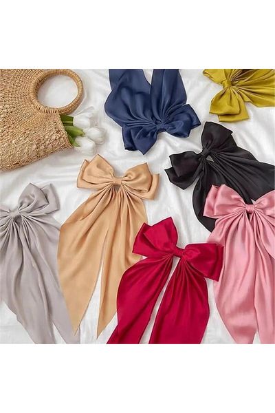 So Much Accesories Pink Satin Large Bow - Automatic Buckle Design