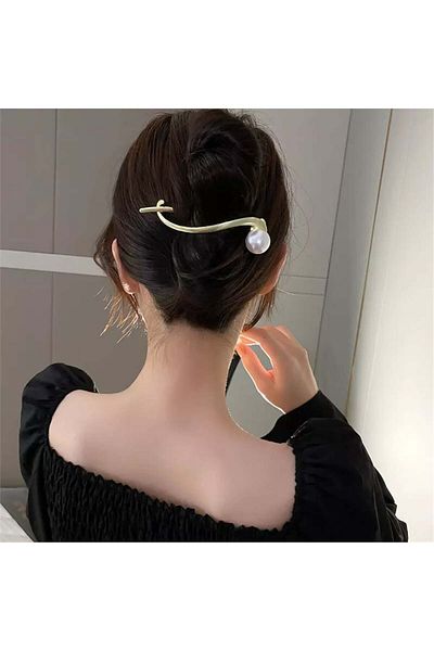 So Much Accesories مشابك شعر معدنية نسائية من So-Much مكونة من 6 قطع - تفاصيل لؤلؤية