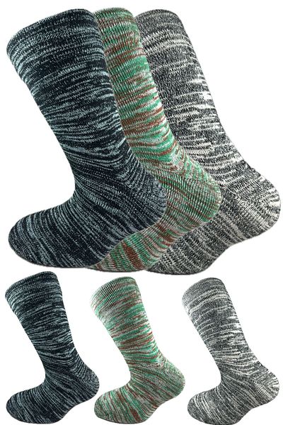 SİHİRLİ AYAKLAR Colorful 3 Pairs Thermal Unisex Men's and Women's Socks - Thick and Warm Heat Sink 38-42