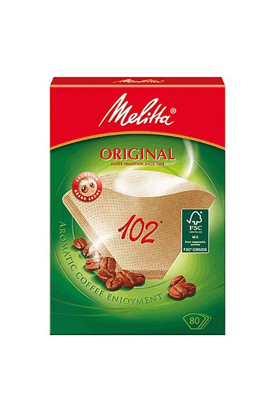 melitta 160 Pieces Classic Brown Aroma Filter Paper - 102/80 Pack of 2