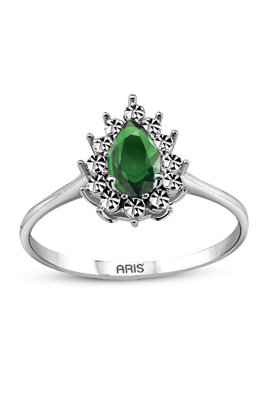 Ariş Damla Zümrüt Altın Yüzük
