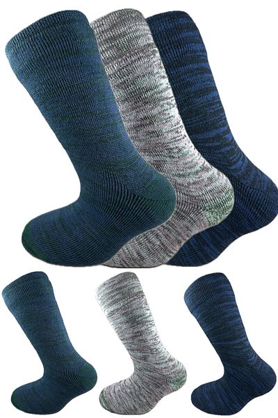 SİHİRLİ AYAKLAR Colorful 3 Pairs Thermal Unisex Men's and Women's Socks - Thick and Warm Heat Sink 38-42
