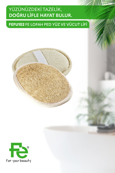 Fe Loofah Ped Yüz Ve Vücut Lifi Selülit Ve Sivilcelere Son