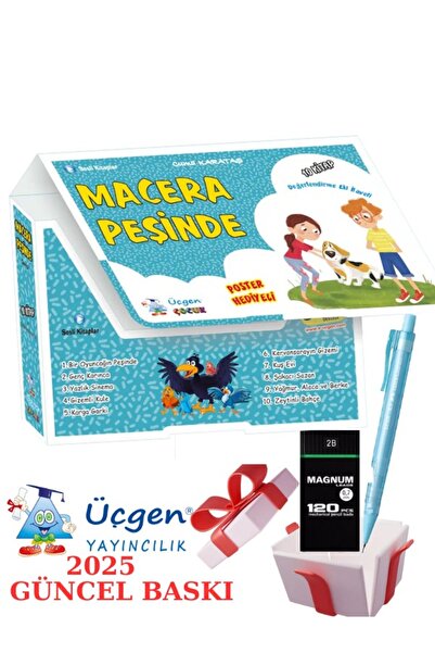 Üçgen Yayıncılık Üçgen Çocuk Macera Peşinde (10 Kitap) + Faber Eğitim Seti