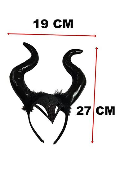 Parti dolabı Κοστούμι Maleficent Halloween - Αξεσουάρ κέρατο και κορώνα 27x19 εκ