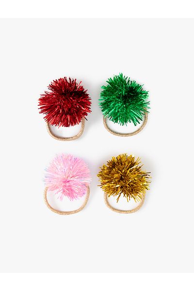 Koton 3-Piece Rubber Buckle Set with Pompom Detail